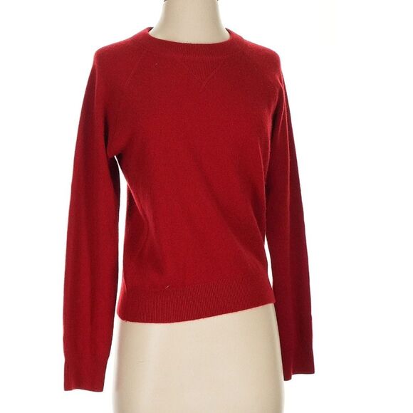 Quince Red Mongolian Shrunken Cashmere Sweater Varsity Red Super Soft Small - Picture 2 of 6